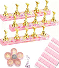 Nail Stand for Press On Nails – 3 Set Acrylic Nail Holders For Painting Nails, 15 Nail Stand, 30Pcs Adhesive Putty Clay, 1 Flower Shaped Base & Tweezer – Nail Art Practice Kit for Salon & Home
