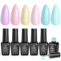 Beetles Pastel Gel Polish Set - 6 Colors Pink Yellow Blue Green Purple Soak Off Nail UV Lamp Gel Nail Kits Decorations Nail Art Gifts Easter