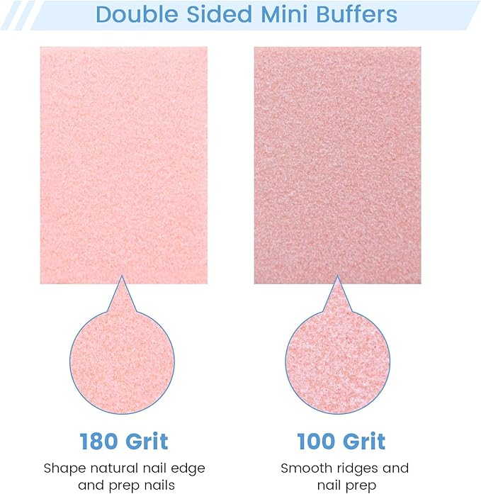 Nail Buffer Block, 100 PCS Mini Buffers, 2 Way Coarse Medium Grit 100/180, 1.3 inch Long, Small Buffing Kits for Nail Gel Polish, Acrylic & Press-On Nails Prep, Pedicure & Manicure, Orange