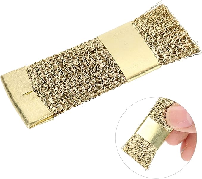 Nail Art Bits Cleaning Brush, Cleaning Brush, Drill Bits Cleaning Brush, Golden Color Copper Wire Drill Cleaner Brush Manicure Accessories, Manicure Accessories Tools for Salon and Home Use