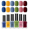 Nail Polish Set Non Gel 6 Colors Burgundy Red Yellow Green Grey Quick Air Dry Nail Polish, No-Toxic, Hema-free, Nail Lacquer Manicure Art DIY at Home Valentine's Day Gift for Women