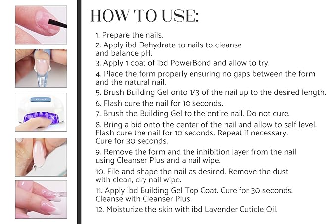 IBD Building Gel, Hard Gel Nail Extension, Soak-Off UV/LED Finish, Nail Strengthener Polish, Top Coat 0.5 fl oz