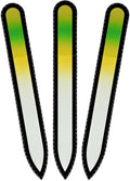 Mont Bleu Rainbow Glass Nail File - Czech Tempered Glass - Handmade in Bohemia, Black Pouch