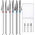 Nail Drill Bits, Cuticle Drill Bit for Nails, Tapered Shape Cuticle Drill Bits with Storage Case,3/32 Shank Efile Bits for Nail Prep and Manicure Pedicure Tools (Fine&Medium)