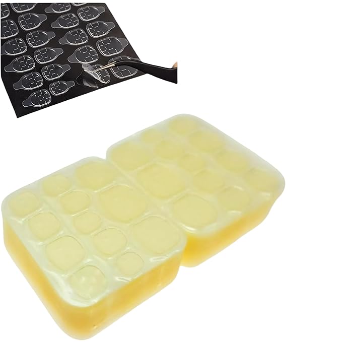 1200pcs (50 Sheets) Nail Adhesive Tabs，Double Sided Nail Adhesives False Nail Tips Jelly Adhesive Tabs Nail Glue, Waterproof Breathable Jelly Press on Nails Sticky Tabs Nail Glue Sticker (Large Size)