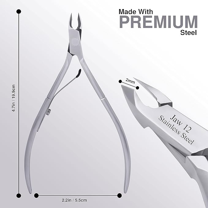 UM Supplies Cuticle Trimmer | Hangnail Remover | Extremely Sharp | Professional Cuticle Nippers | Stainless Steel | Cuticle clippers | Pedicure Manicure Tool (Jaw 12) 4mm