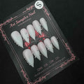 Short Press on Nails Handmade Luxury Gothic 3D Art False Nails for Women Easy Apply Size M