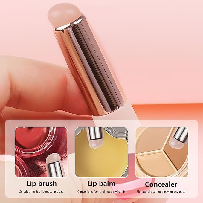 WOKOTO 4 Pcs Ombre Nail Brush For Gel Nails Silicone And Nylon Tips Nail Art Brushes For Acrylic Nails Nail Ombre Brushes Gradient Design Nail Polish Brushes For Nails Art Painting Pens Tools