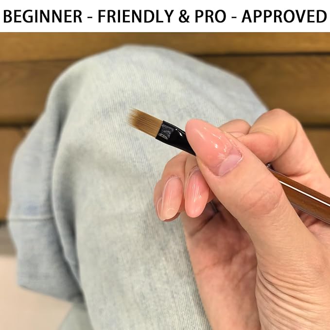 Ombre Nail Brush (Thicken), Precise Gradient & Lace Nail Art Painting Brushes Pen, Acrylic Ombre Brush for Nails, Mahogany Manicure Design Tools for DIY & Salon Gel Polish - 1 Pack