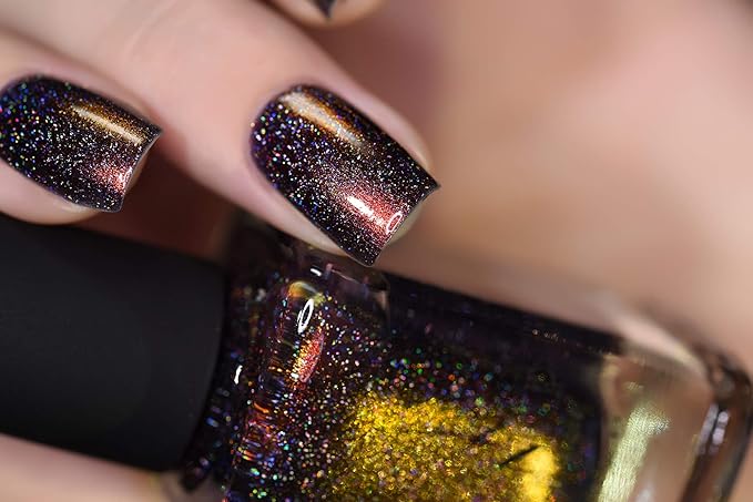 ILNP Rock Bottom - Blue-Brown Holographic Nail Polish