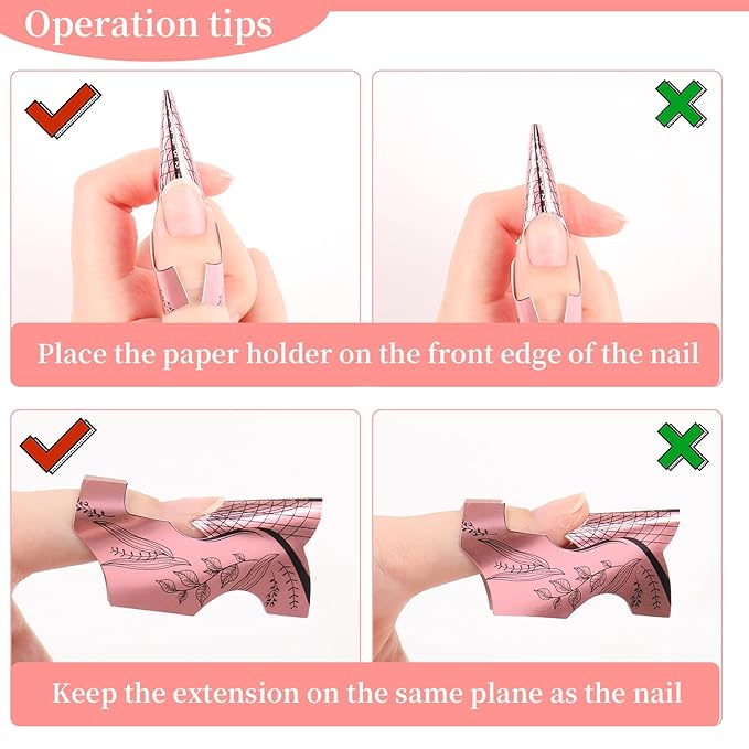 100PCS Acrylic Nail Forms for Extension Tips, Long Thick Professional Nail Art Tips Extension Manicure Tool DIY Home Salon Supplies