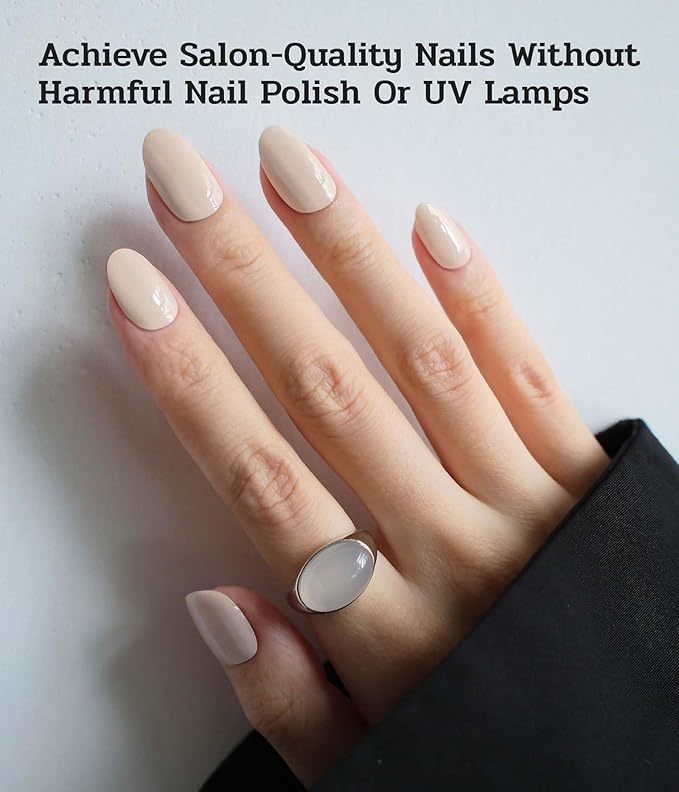 Nail Polish Strips (No UV Lamp Needed) - 22 Pcs Salon Quality Gel Nail Stickers - Long Lasting Wraps (Loft Light Nude)