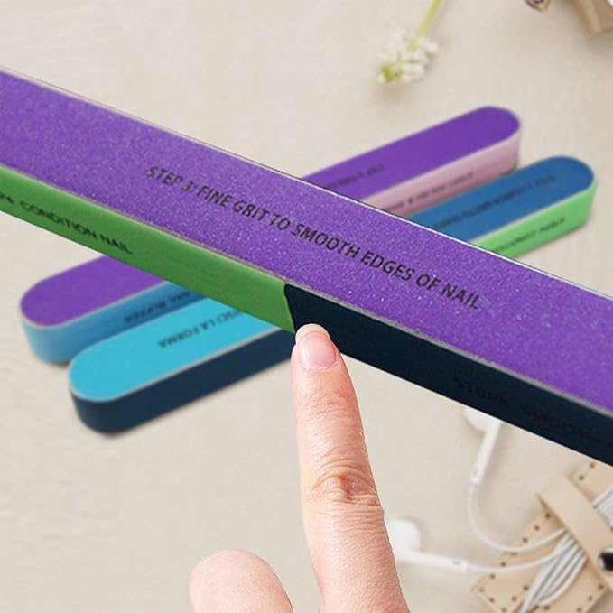 Nail Files and Buffers,Nail Buffer Block,Buffer Nail File and Set,Reusable 7 Way and 180/240 Grit Nail File