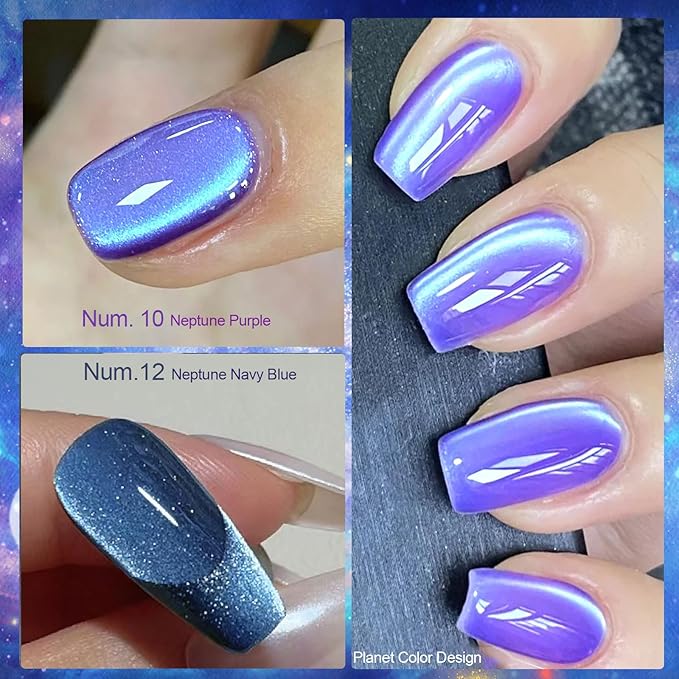 Glass Cat Eye Gel Nail Polish Set 12 Colors, Ceramic Magnetic Cats Gel Polish with Magnet Stick, Jelly Silk Velvet Crystal Effect Sock Off Nail Art Spring Summer Colors Manicure Gift Set for Women