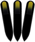 Mont Bleu Rainbow Crystal Nail File in Black Pouch - Small - Purse Size - Czech Tempered Glass - Handmade in Czech Republic - Excellent Nail Filing Tools