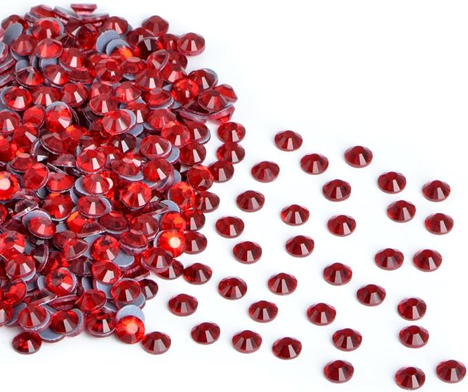 144 Pieces SS30 Siam Hotfix Rhinestones Flatback Round Crystal Glass Rhinestones Gems for Crafts Nail Face Art Clothes Shoes Bags DIY