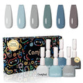 CAMILA ¿ 6pcs 15ml Gel Polish Set Light Gray Color Hema Free Tpo Free Gel Nail Polish Kit Soak Off Gel Polish Manicure Salon For Women (Light Gray A)