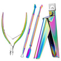 Melodysusie 4 in 1 Acrylic Nail Clippers Set, with Cuticle Trimmer and Dual-Ended Cuticle Pusher Remover, Stainless Steel Acrylic Nail Cutter Set, Pedicure Manicure Acrylic Nail Tools for Home Salon