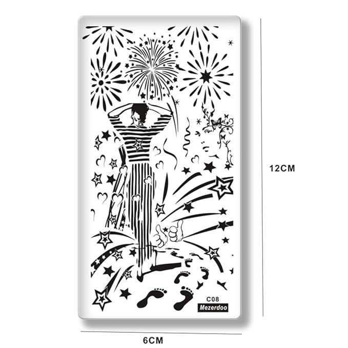 Mezerdoo 10Pcs/lot Creative Design Nail Stamping Plates Template Mermaid Girl Image Stamping Plate