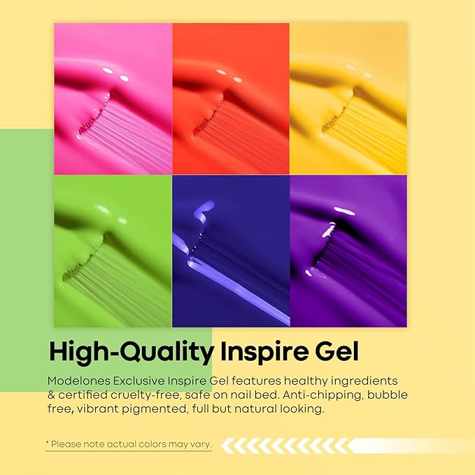 modelones Neon Gel Nail Polish Set, 6 Colors Summer LGBT Neon Bright Hot Pink Green Navy Blue Purple Orange Yellow Nail Gel Kit Soak Off Nail Art Design Manicure DIY at Home Salon Gift Unisex