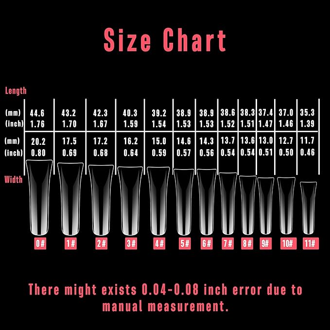 NOVO OVO 240 pcs Extra Long Duck Nail Tips Full Cover for Acrylic, Clear XL XXL Flare Feet Nails Press On, Y2K Vibe Wide French Soft Gel False Nail Extension for Art Salon x 12 Sizes in Box