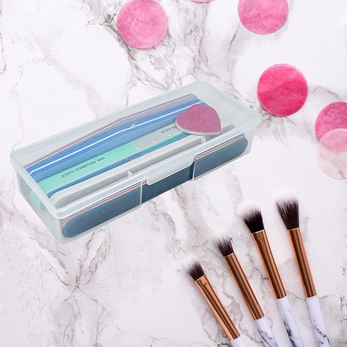 Manicure Tool Box, 8 Pieces Clear Box for Nail Tool, Transparent Personal Nail Box for Manicure, Plastic Nail Art Tool Box Storage Organizer Case Container for Organizing (7.5x2.5x1.5 Inch)