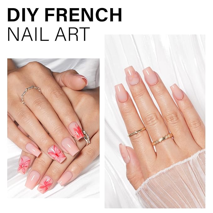 AILLSA RealFit Nude Pink Press On Nails Short Coffin - Long Lasting Pre-Shaped Natural False Nails, Fake Nails Extensions for Salon Home DIY Gifts 150 PCS
