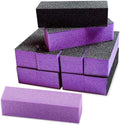 Karlash 10 Pcs Purple Black Nail Buffer Sanding Block Polisher Buffing File Nail Art Manicure Pedicure File 60/100 (Purple)