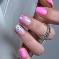 Curvlife Tip Press on Nails Acrylic Fake Nails with Design Full Cover False Nails for Women Reusable Nail Kit with Nail Glue Adhesive Tabs Nail File (rabbit, Short)