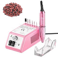 Subay Professional Finger Toe Nail Care Electric Nail Drill Machine Manicure Pedicure Kit Electric Nail Art File Drill with 1 Pack of Sanding Bands (Pink)