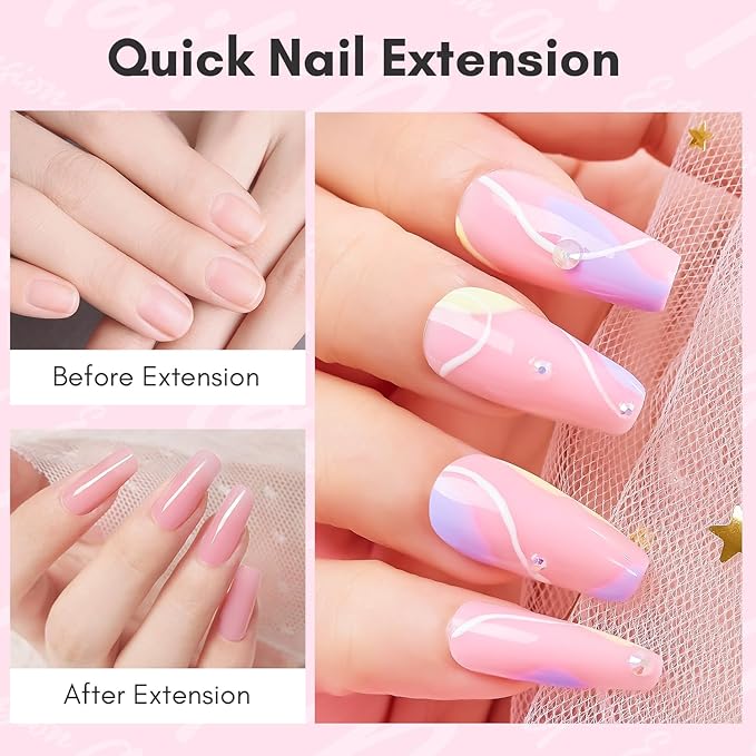Makartt Hema-Free Poly Nail Gel 50ML Strong Builder for Nails, Rose Nude Pink Color for Extension, Multifunctional Strengthener Hard Gels Long-Lasting DIY at Home Salon