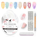 Solid Builder Gel for Nails, UV LED Soak Off, 15g Clear Non-Sticky Molding 3D Sculpting Gel Kit, Nail Art Carving Building with Sculpture Pen Nail Art Tools Set