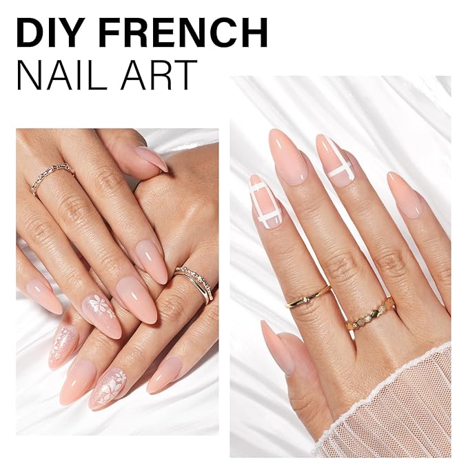 AILLSA RealFit Nude Pink Press On Nails Medium Almond - Pre-Shaped 4 in 1 False Nail Tips Set, Long Lasting Nail Extensions for Salon Home DIY Gifts 140 PCS