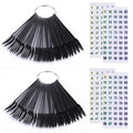 100 ps Nail Swatch Sticks with Number Stickers, Color Display Stiletto Tips, Fan-shaped Nail Practice Sticks, Color Wheel Sample (Black)