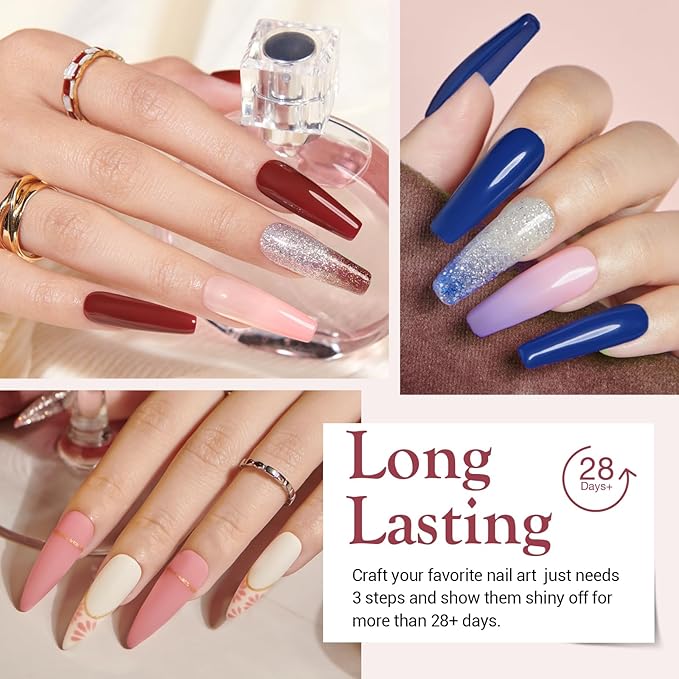 AZUREBEAUTY 31 Pcs Dip Powder Nail Kit Starter, 20 Colors Glitter Nude Pink Gray Red Dip Powder Liquid Set with Top & Base Coat Activator for French Nails Art Manicure DIY Salon Woman Gift