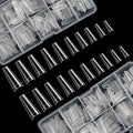 FEBSNOW 1000 PCS French Coffin Ballerina Nail Tips Acrylic Nails Artificial Half False Flake Nail Tips 10 Sizes with Boxes Clear Plastic Cases for Nail Salon Shop DIY Nail Art Ballerina Nails (Clear)