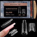 280Pcs Sandwich Nail Dual Forms for Polygel Extension Builder Gel 140 Pairs Coffin Shape Top and Bottom Plastic Nail Molds with Tools for DIY Manicure Art At Home