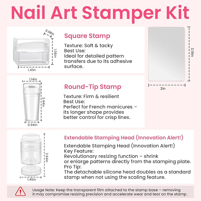 6PCS French Tip Nail Stamp Art Kit Clear Silicone Nail Jelly Stamper With Scrapers Polish French Manicure Stamping Set For Women Diy Artists Salon