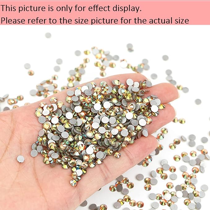 Dowarm 1440 Pieces SS10 Flatback Crystal Rhinestones, 2.8MM for Craft Nails Dance Costumes, Glass Flat Back Nail Crystals, Non Hotfix (Ghost Shiny)