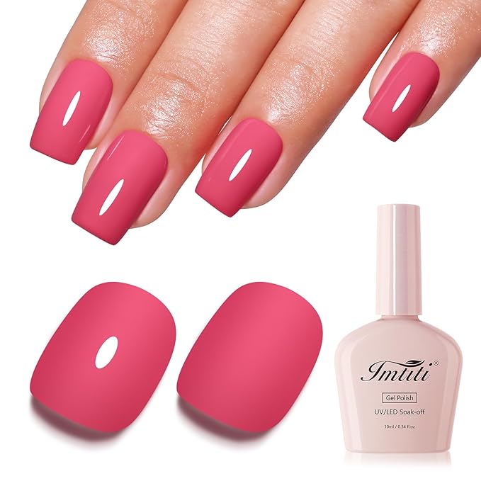 Imtiti 10ml Coral Pink Gel Nail Polish-1pcs Pink Gel Polish for Nail Art Soak off UV Led Salon DIY at Home Gift for Women