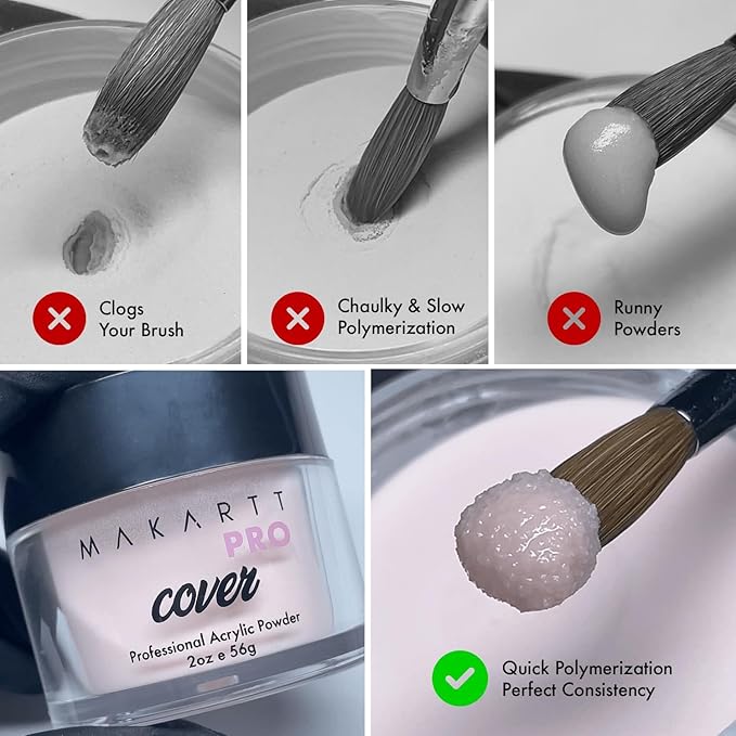MakarttPro Acrylic Powder - 112g/4oz Nail Cover for Extension, Perfect for Professional Private Nail Technicians (Nectar Blush)