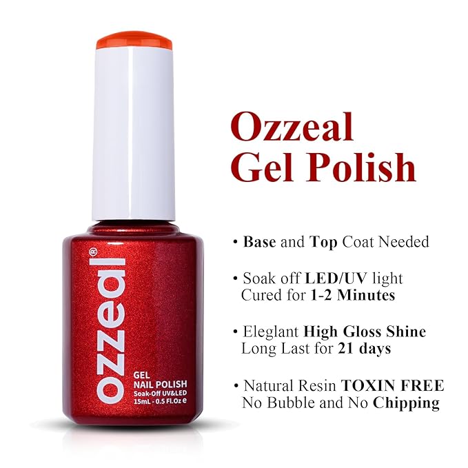 Neon Gel Polish, 0.5 Fl Oz Neon Orange Red Nail Gel Polish Spring Summer Art Starter Manicure Salon DIY Soak off UV LED Design