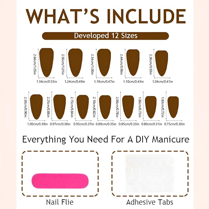 24Pcs Flower Press on Nails Medium Almond Fake Nails Nude False Nails White Flower Nails Press Ons with Pearl Design Glossy Stick on Nail Gradient Stick on Nail for Women Decorations Set
