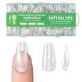 Short Ballerina False Nail tips-Half matte nail extension tips kit full cover nail tip kit press on 12 sizes 600pcs pre-shaped nail tips set false nail tips kit for nails Salon Or Home DIY