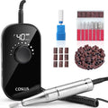 COSLUS Professional Rechargeable Electric Nail Drill 40000 RPM, Portable Nail File with Storage Stand for Acrylic Gel Polishing Removing - Easy to Use for Women, Manicure at Home DIY or Salon, Black