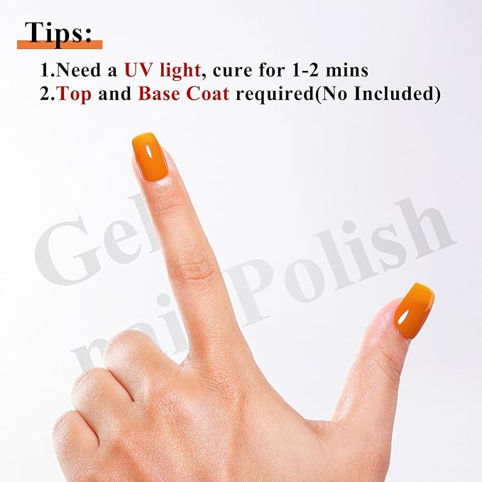 Imtiti 10ml Dark Orange Gel Nail Polish, Pumkin Orange UV Gel Polish for Nail Art Soak off UV Led Salon DIY at Home Gift for Women 1PCS