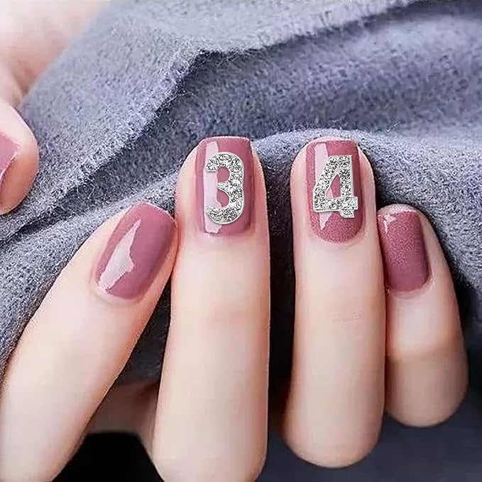 WOKOTO 30pcs Silver Number Nail Charms And Rhinestones (0-9) 3d Number Rhinestones For Nails Luxury Alloy Arabic Numerals Nail Number Charms For Nails Nail Jewelry Gemstones For Nail Art Gems