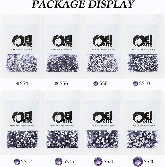 Tanzanite Flatback Rhinestones, Glass Rhinestones for Nail Art and Craft, Glue Fix, Loose Crystal Gemstones(Tanzanite, SS4, 1440pcs, 1.5-1.7mm)