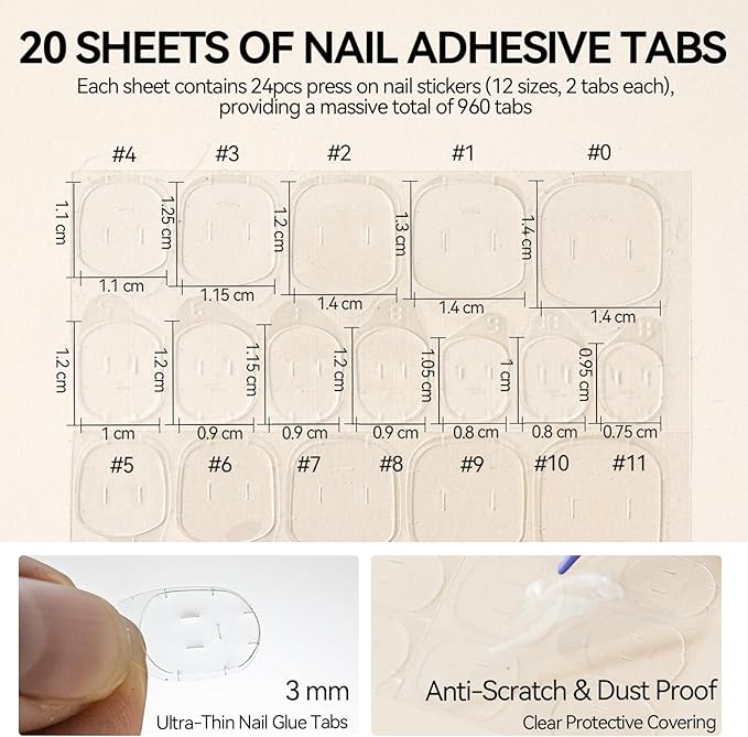 Nail Stand with 480 Pcs Nails Sticky Tabs for Press On Display Practice Magnetic Fake Nail Holder for Painting,20 Sheets Nail AdhesiveTabs,Double-Sided Tape,Press On Nail kit Salon Home