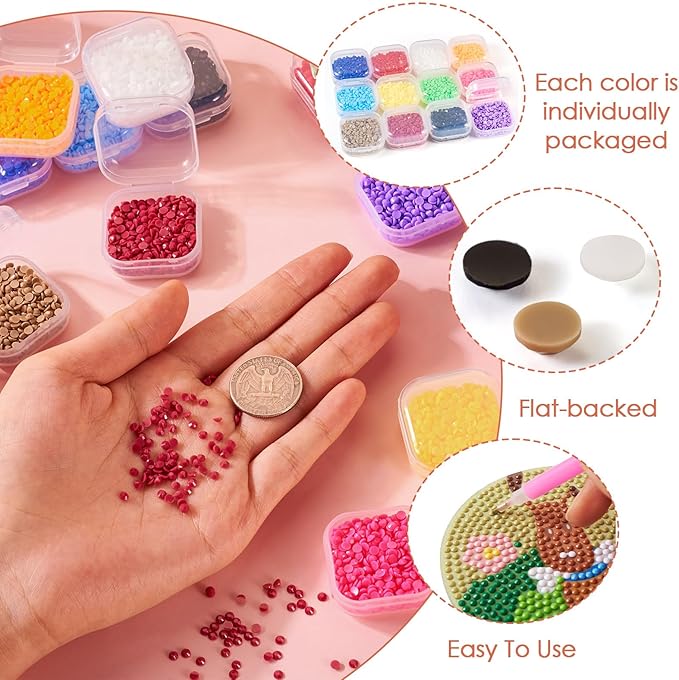 FASHEWELRY 3mm Resin Flatback Rhinestones 12 Colors Half Round Nail Art Rhinestone Candy Color Nail Cabochons for Shoes Clothes Art Crafts